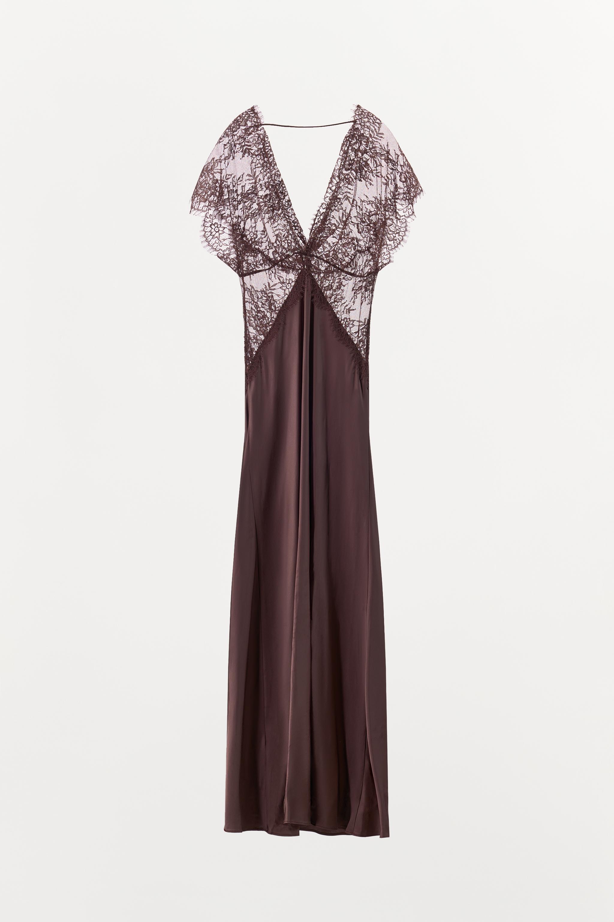 COMBINATION SATIN LACE DRESS
